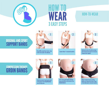Baby Belly Band - Pregnancy & Maternity Belt With Medium Compression Groin Band - For Back, Hernia, and Pelvic Floor Pain - Medium