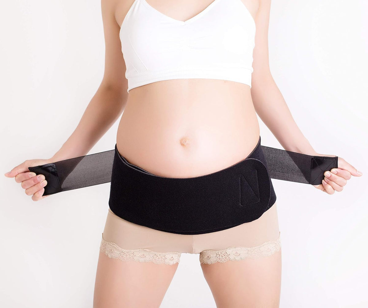 Baby Belly Band - Pregnancy & Maternity Belt With Medium Compression Groin Band - For Back, Hernia, and Pelvic Floor Pain - Medium