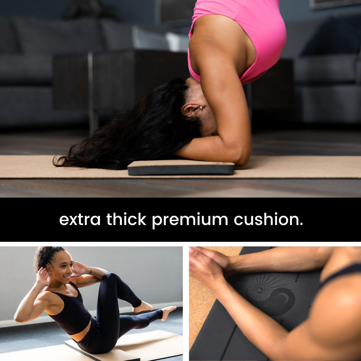 Premium Yoga Knee Pad Cushion – Extra Thick Support for Knees, Elbows & Headstands | All the Comfort of an Extra Thick Yoga Mat with the Stability You Need for Standing Poses | Reversible Non-Slip Grip | Ideal for Yoga & Pilates Knee Pads