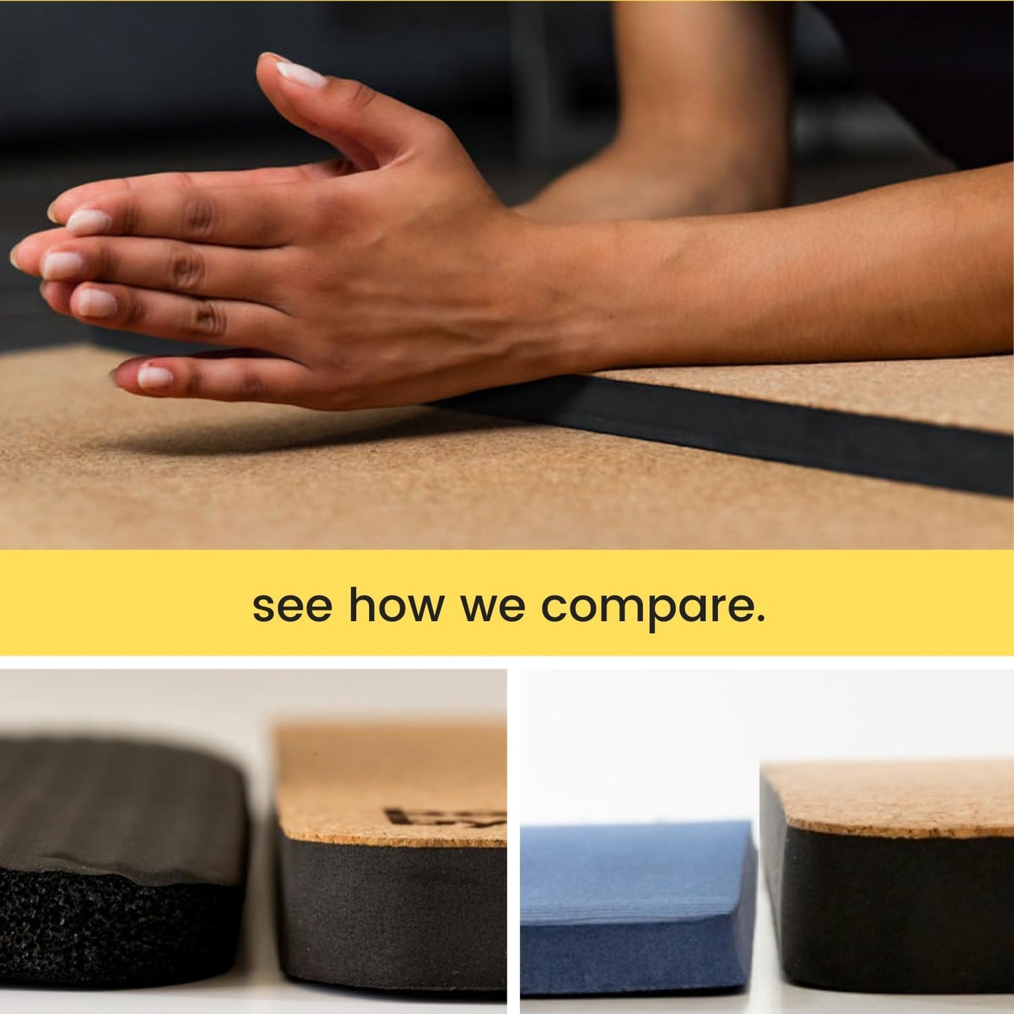 Premium Yoga Knee Pad Cushion – Extra Thick Support for Knees, Elbows & Headstands | All the Comfort of an Extra Thick Yoga Mat with the Stability You Need for Standing Poses | Reversible Non-Slip Grip | Ideal for Yoga & Pilates Knee Pads