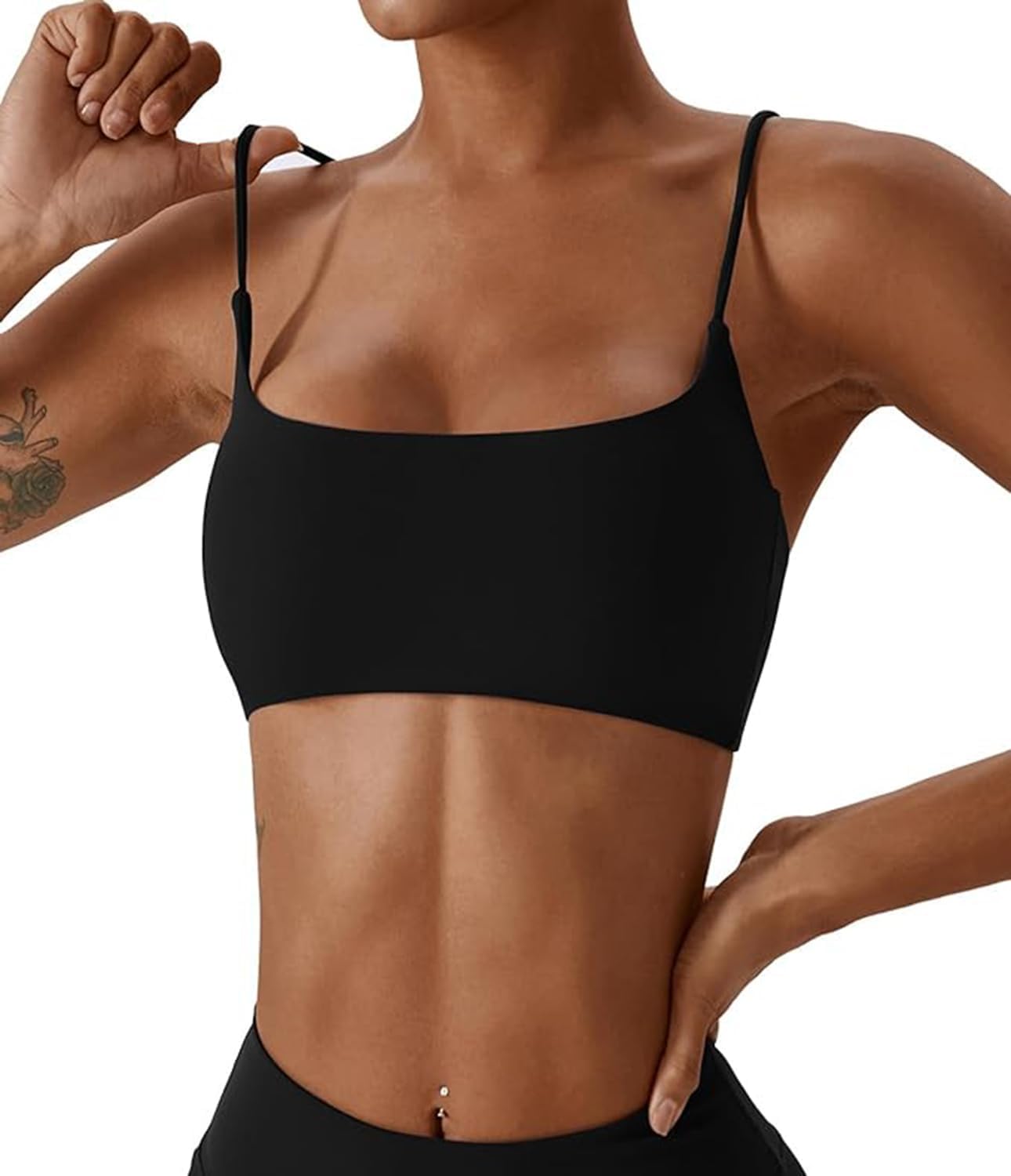 Women's Sports Bras Wirefree Racerback Workout Bras Sexy Thin Straps Yoga Sport Bras with Removable Pads