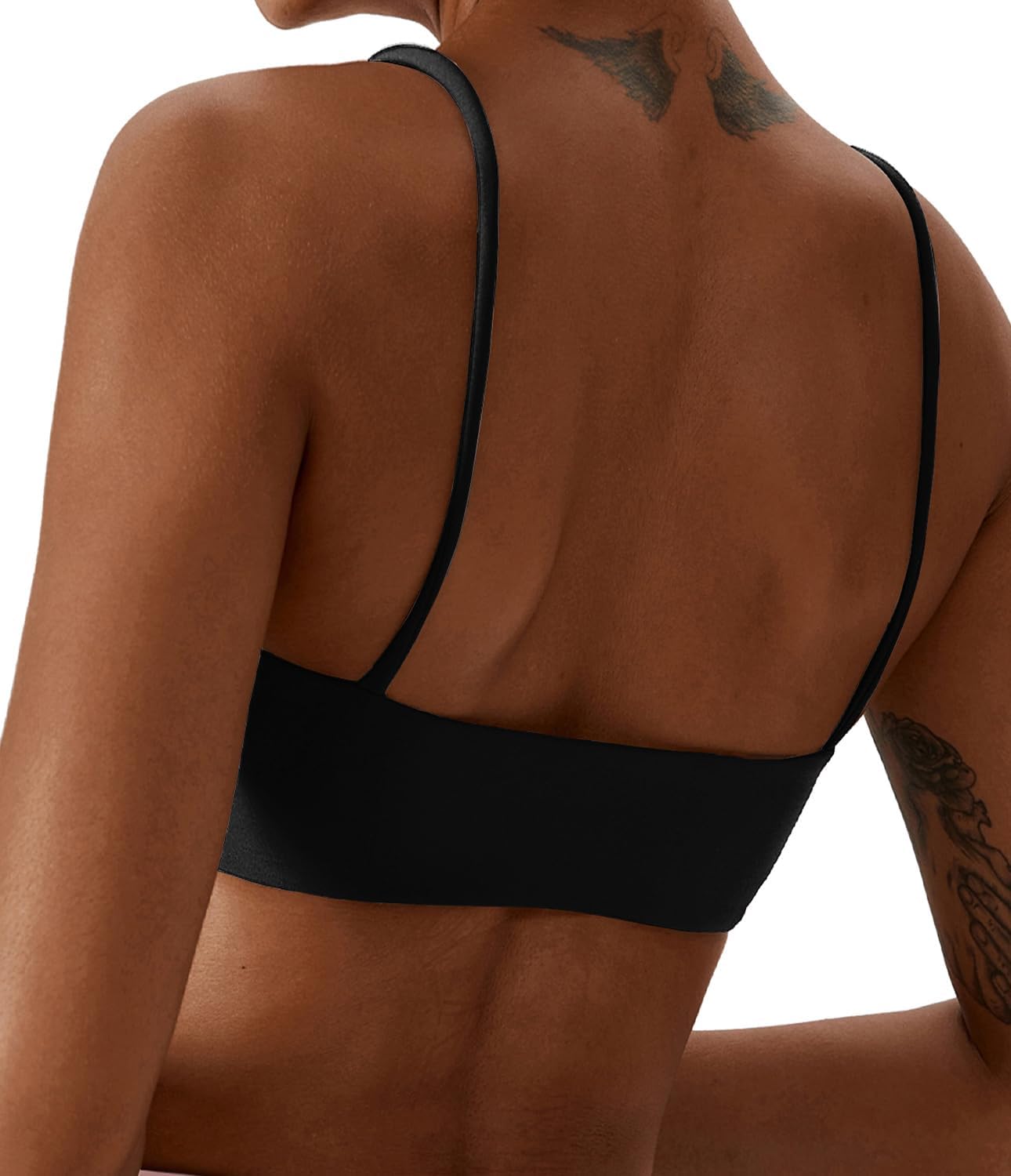 Women's Sports Bras Wirefree Racerback Workout Bras Sexy Thin Straps Yoga Sport Bras with Removable Pads