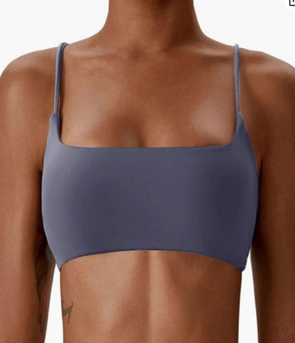 Women's Sports Bras Wirefree Racerback Workout Bras Sexy Thin Straps Yoga Sport Bras with Removable Pads