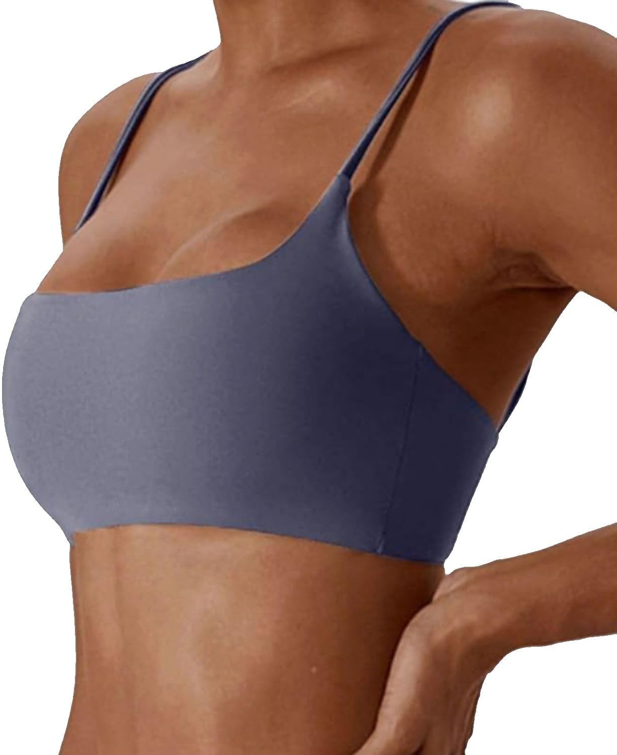 Women's Sports Bras Wirefree Racerback Workout Bras Sexy Thin Straps Yoga Sport Bras with Removable Pads