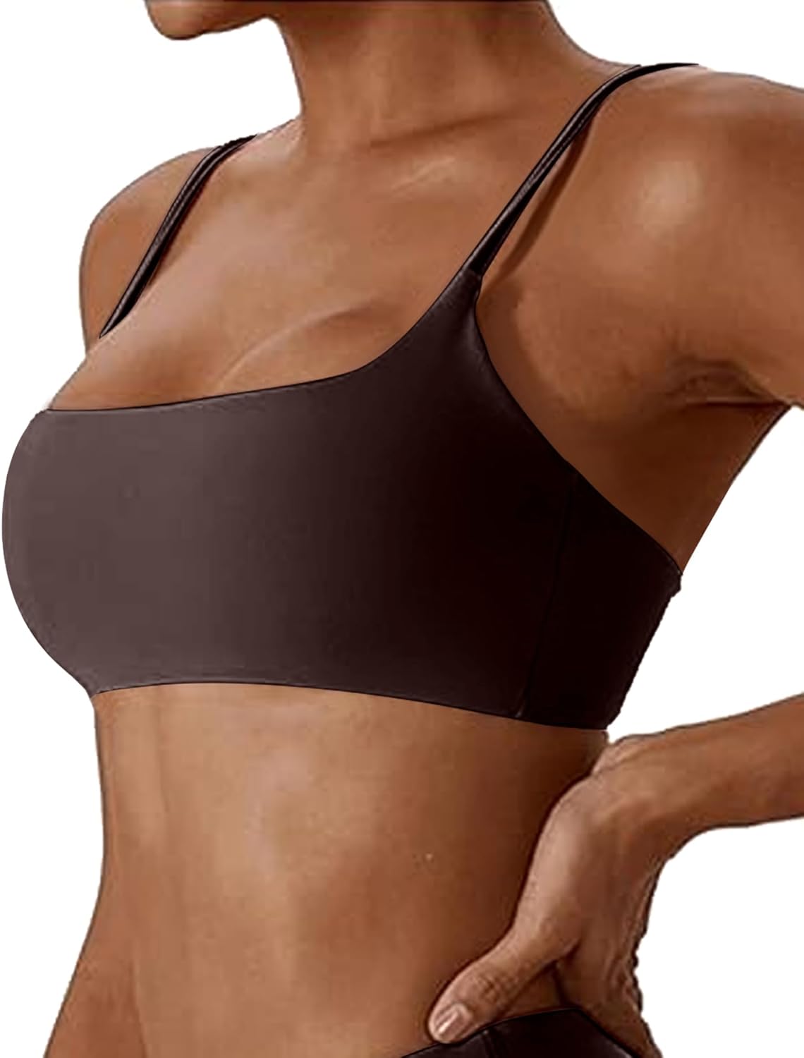 Women's Sports Bras Wirefree Racerback Workout Bras Sexy Thin Straps Yoga Sport Bras with Removable Pads