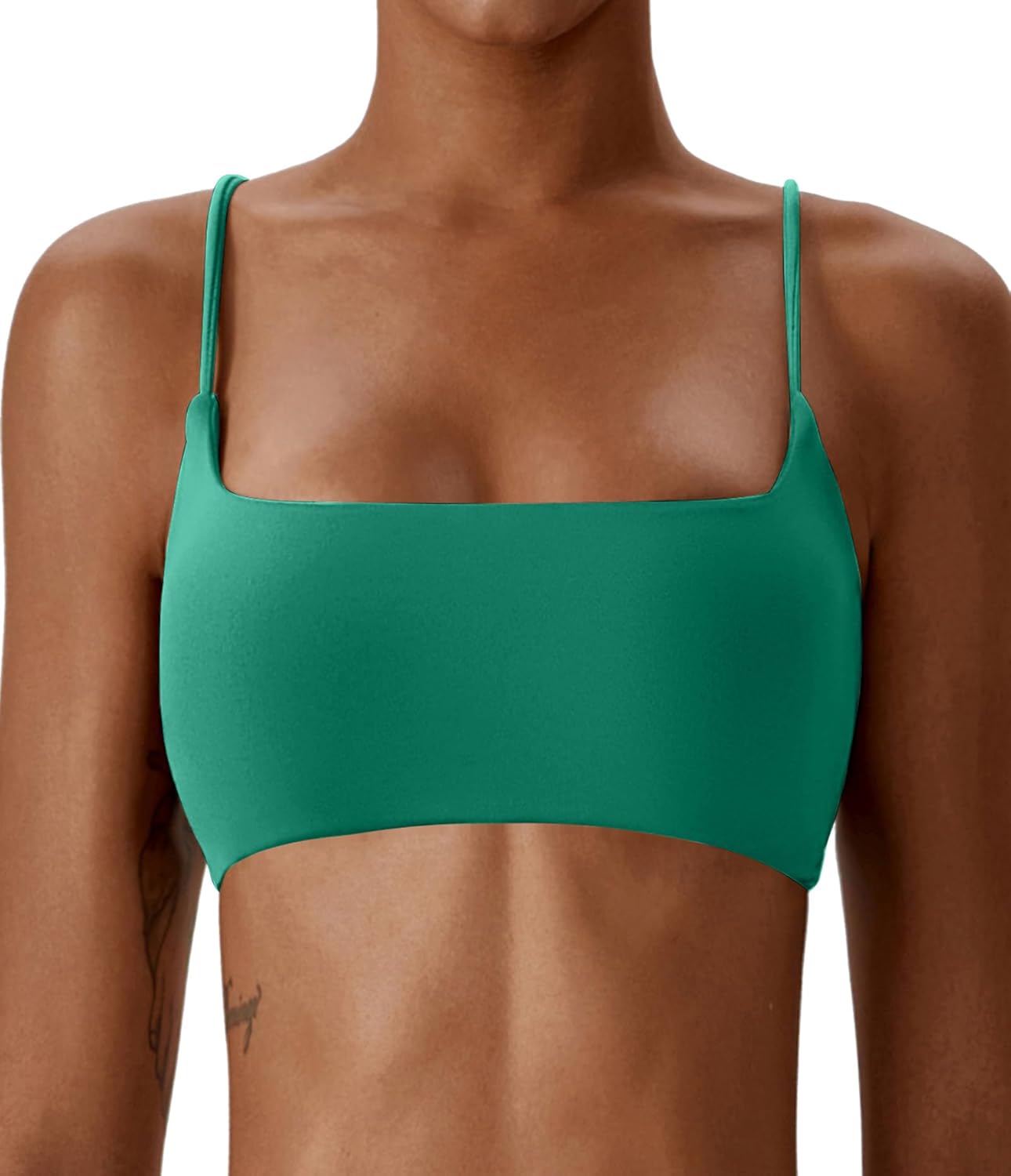 Women's Sports Bras Wirefree Racerback Workout Bras Sexy Thin Straps Yoga Sport Bras with Removable Pads