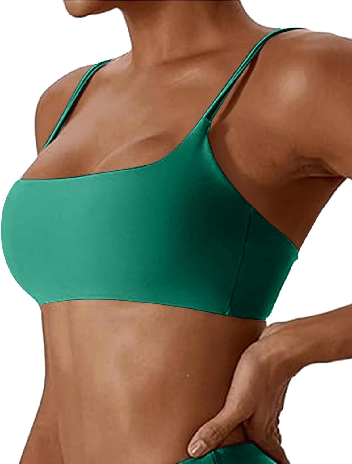 Women's Sports Bras Wirefree Racerback Workout Bras Sexy Thin Straps Yoga Sport Bras with Removable Pads