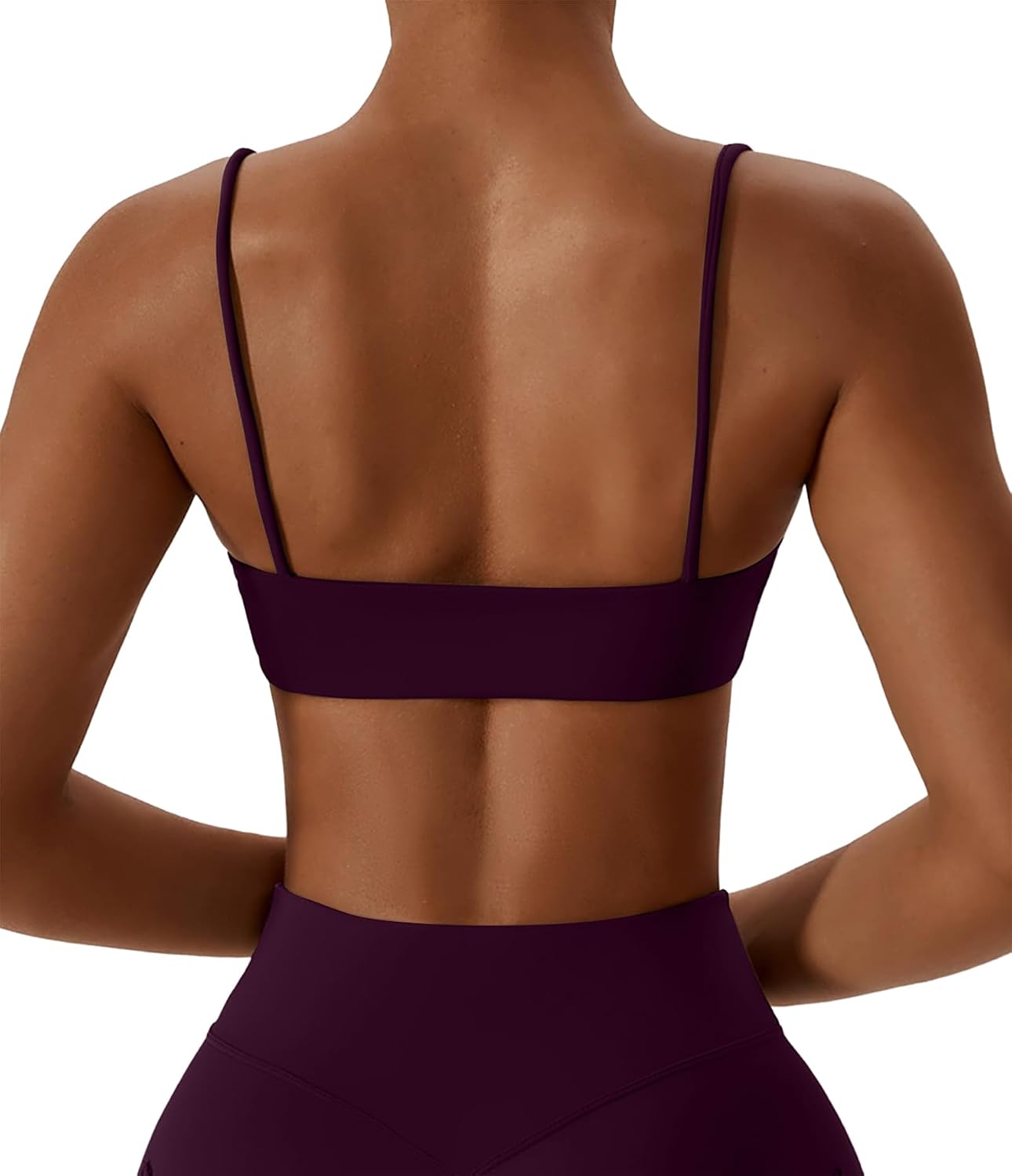 Women's Sports Bras Wirefree Racerback Workout Bras Sexy Thin Straps Yoga Sport Bras with Removable Pads
