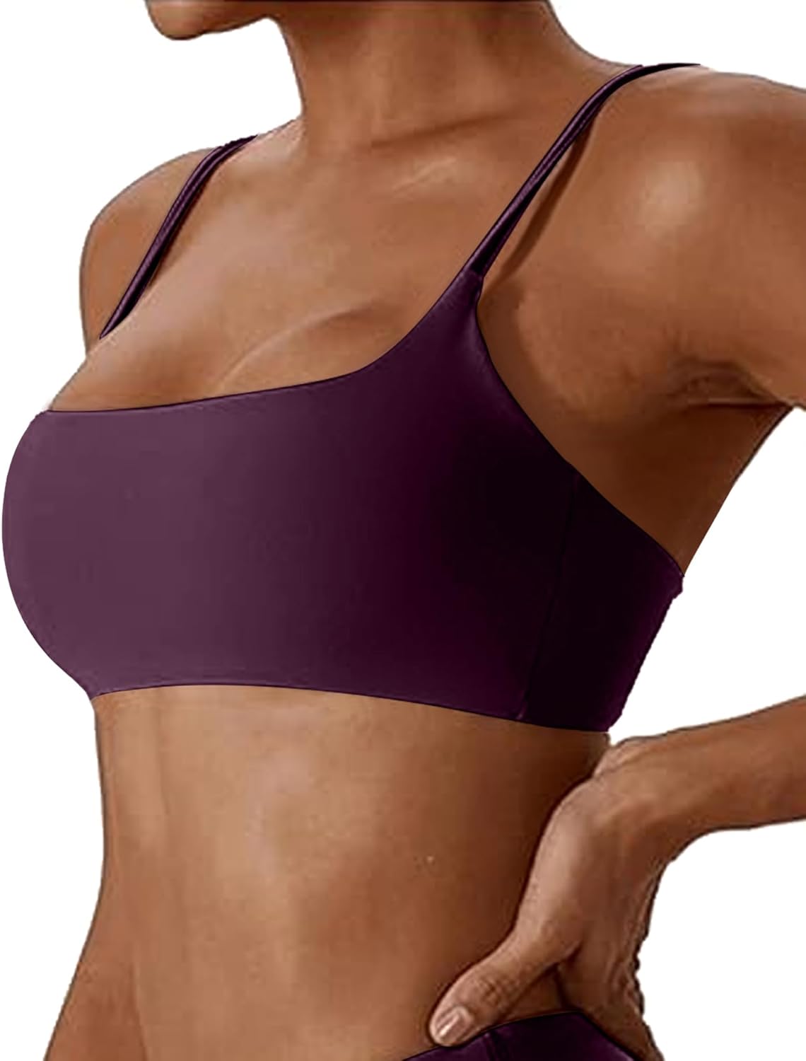 Women's Sports Bras Wirefree Racerback Workout Bras Sexy Thin Straps Yoga Sport Bras with Removable Pads
