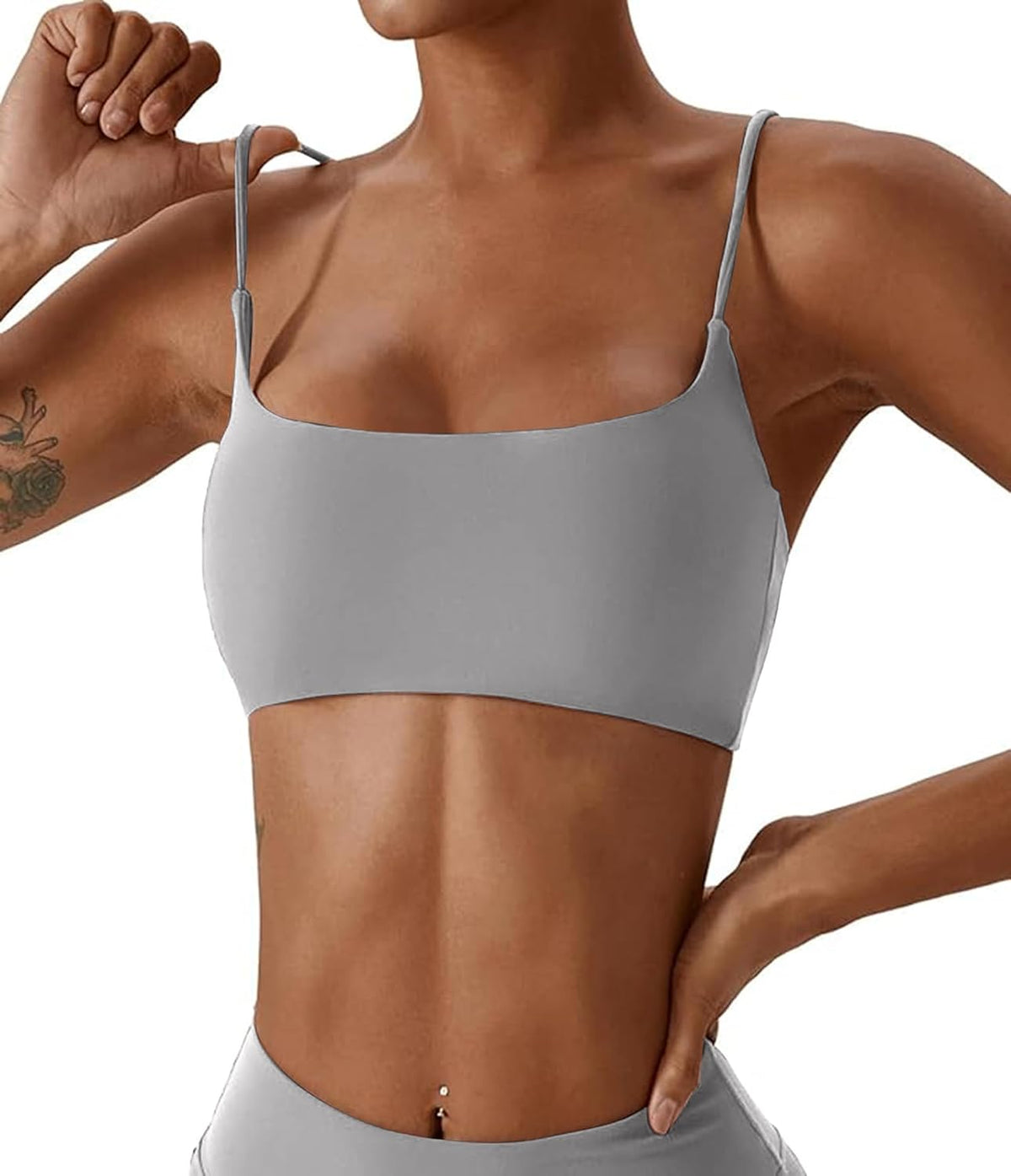 Women's Sports Bras Wirefree Racerback Workout Bras Sexy Thin Straps Yoga Sport Bras with Removable Pads