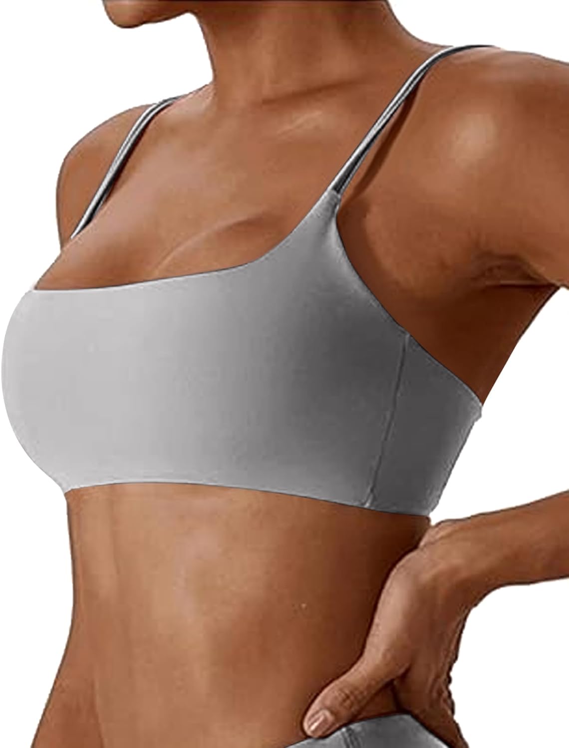 Women's Sports Bras Wirefree Racerback Workout Bras Sexy Thin Straps Yoga Sport Bras with Removable Pads