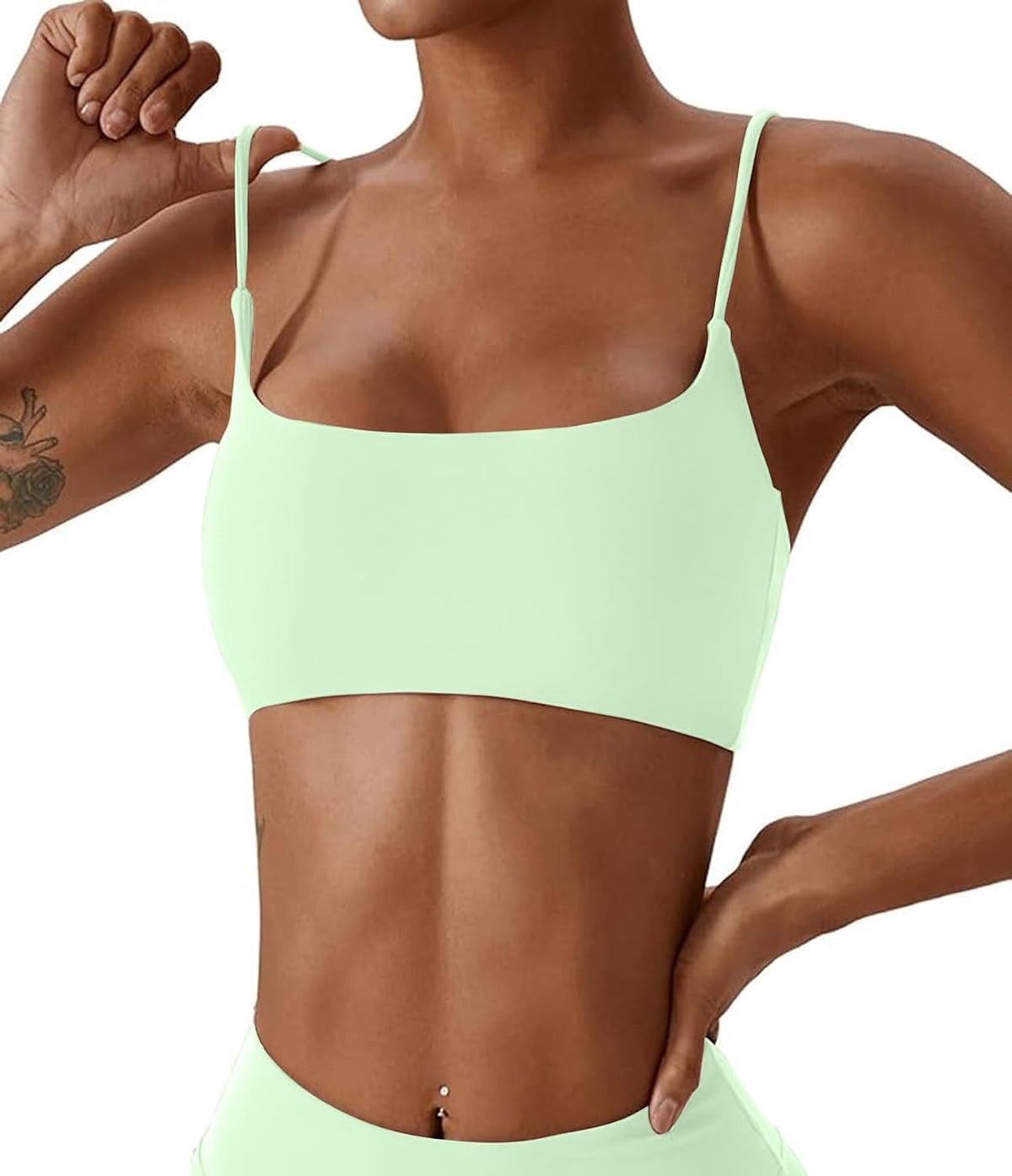 Women's Sports Bras Wirefree Racerback Workout Bras Sexy Thin Straps Yoga Sport Bras with Removable Pads