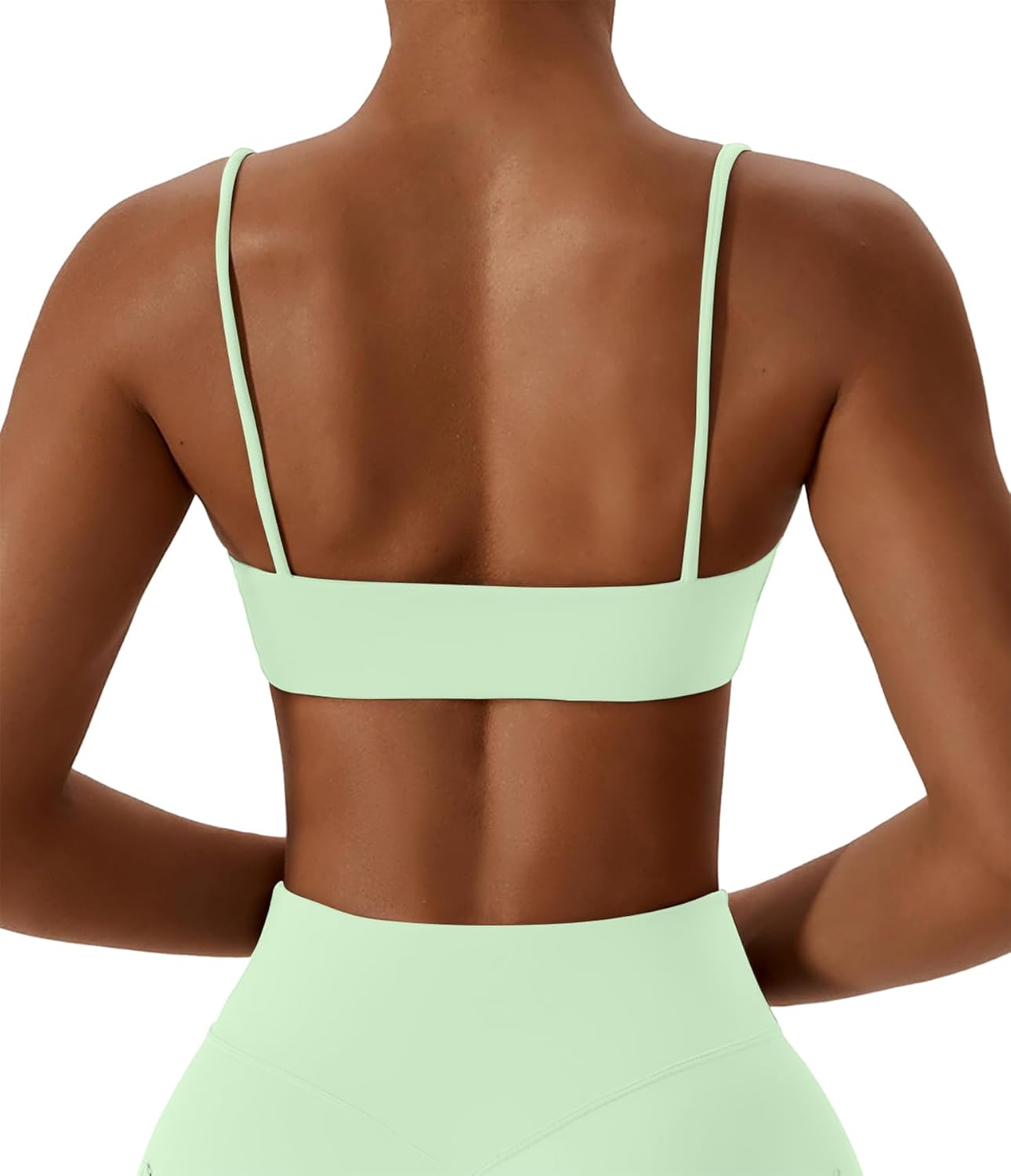 Women's Sports Bras Wirefree Racerback Workout Bras Sexy Thin Straps Yoga Sport Bras with Removable Pads