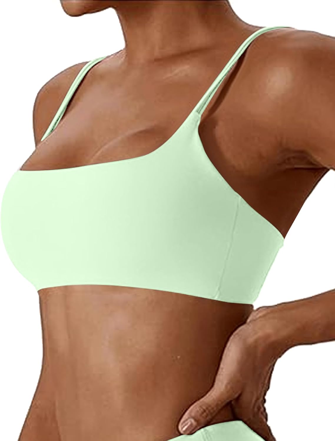 Women's Sports Bras Wirefree Racerback Workout Bras Sexy Thin Straps Yoga Sport Bras with Removable Pads
