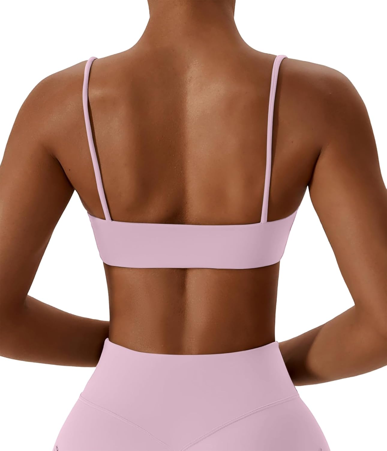 Women's Sports Bras Wirefree Racerback Workout Bras Sexy Thin Straps Yoga Sport Bras with Removable Pads