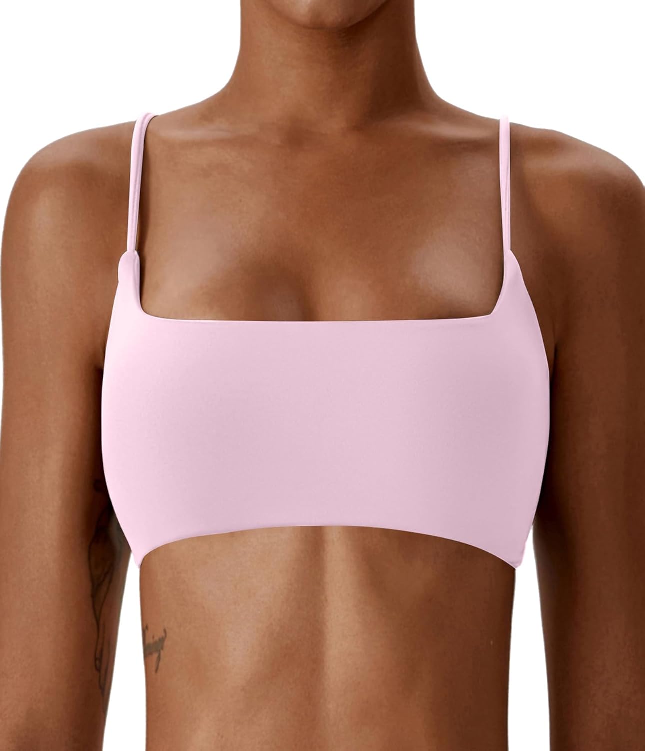 Women's Sports Bras Wirefree Racerback Workout Bras Sexy Thin Straps Yoga Sport Bras with Removable Pads