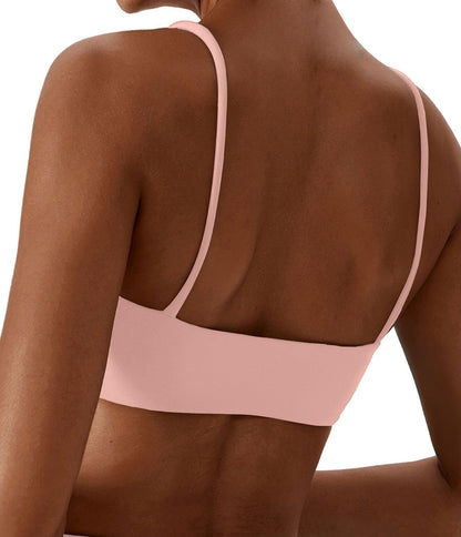 Women's Sports Bras Wirefree Racerback Workout Bras Sexy Thin Straps Yoga Sport Bras with Removable Pads
