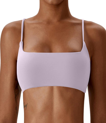 Women's Sports Bras Wirefree Racerback Workout Bras Sexy Thin Straps Yoga Sport Bras with Removable Pads