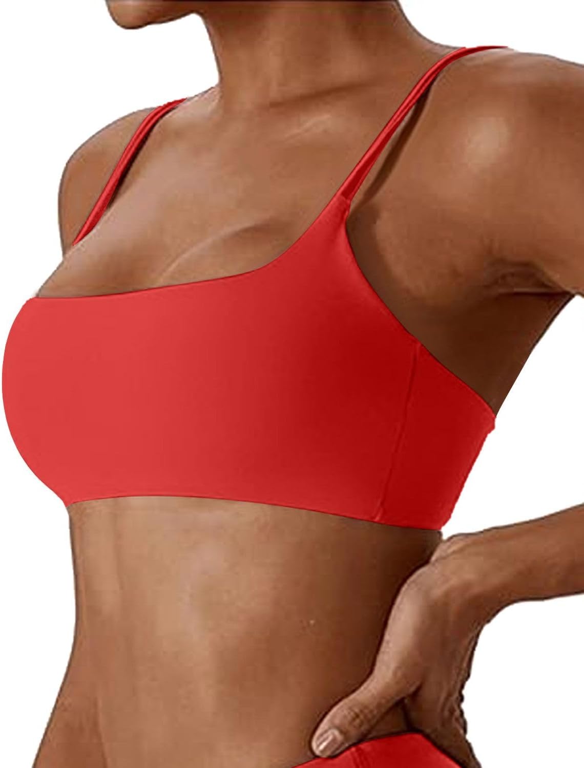 Women's Sports Bras Wirefree Racerback Workout Bras Sexy Thin Straps Yoga Sport Bras with Removable Pads