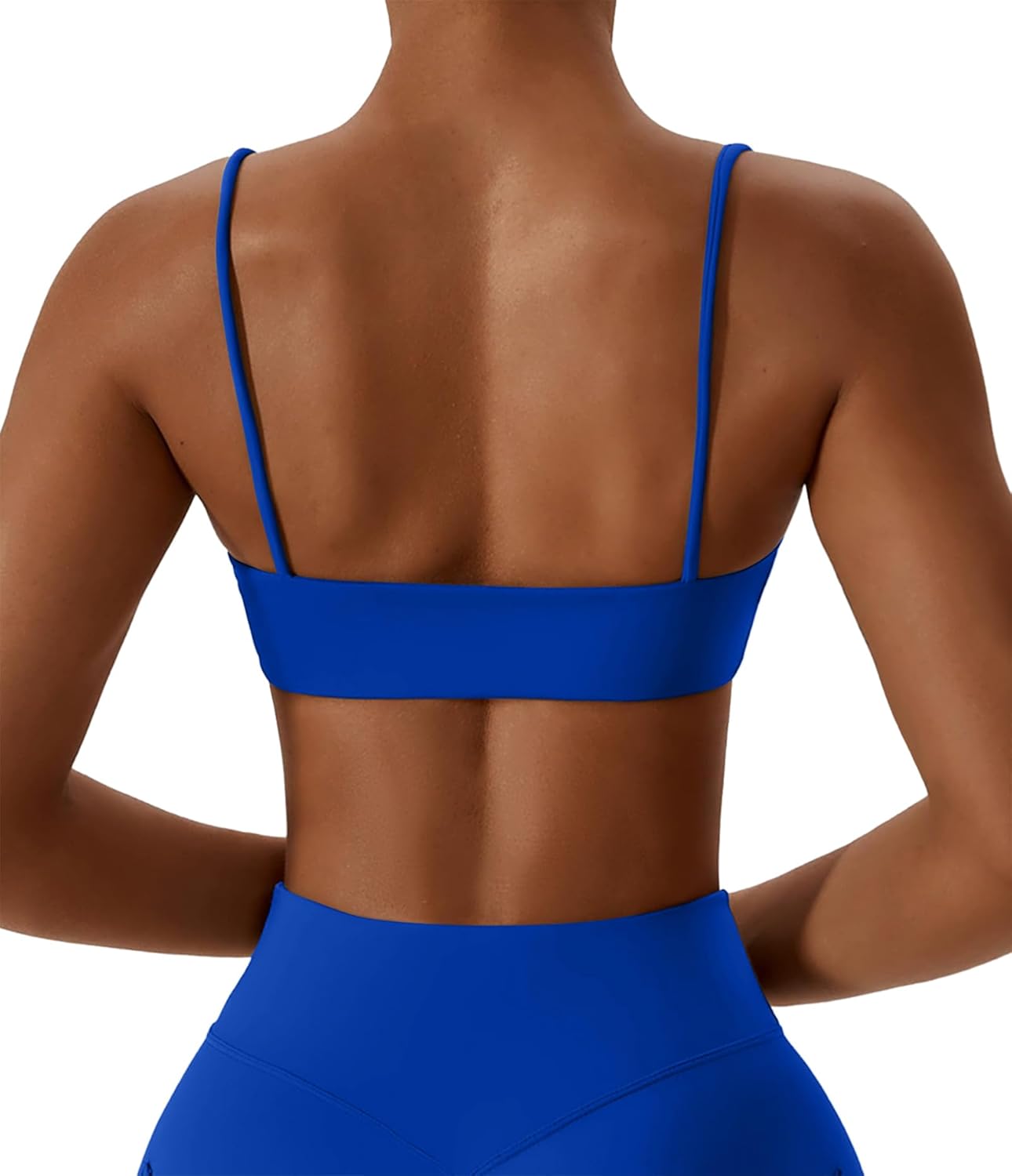 Women's Sports Bras Wirefree Racerback Workout Bras Sexy Thin Straps Yoga Sport Bras with Removable Pads