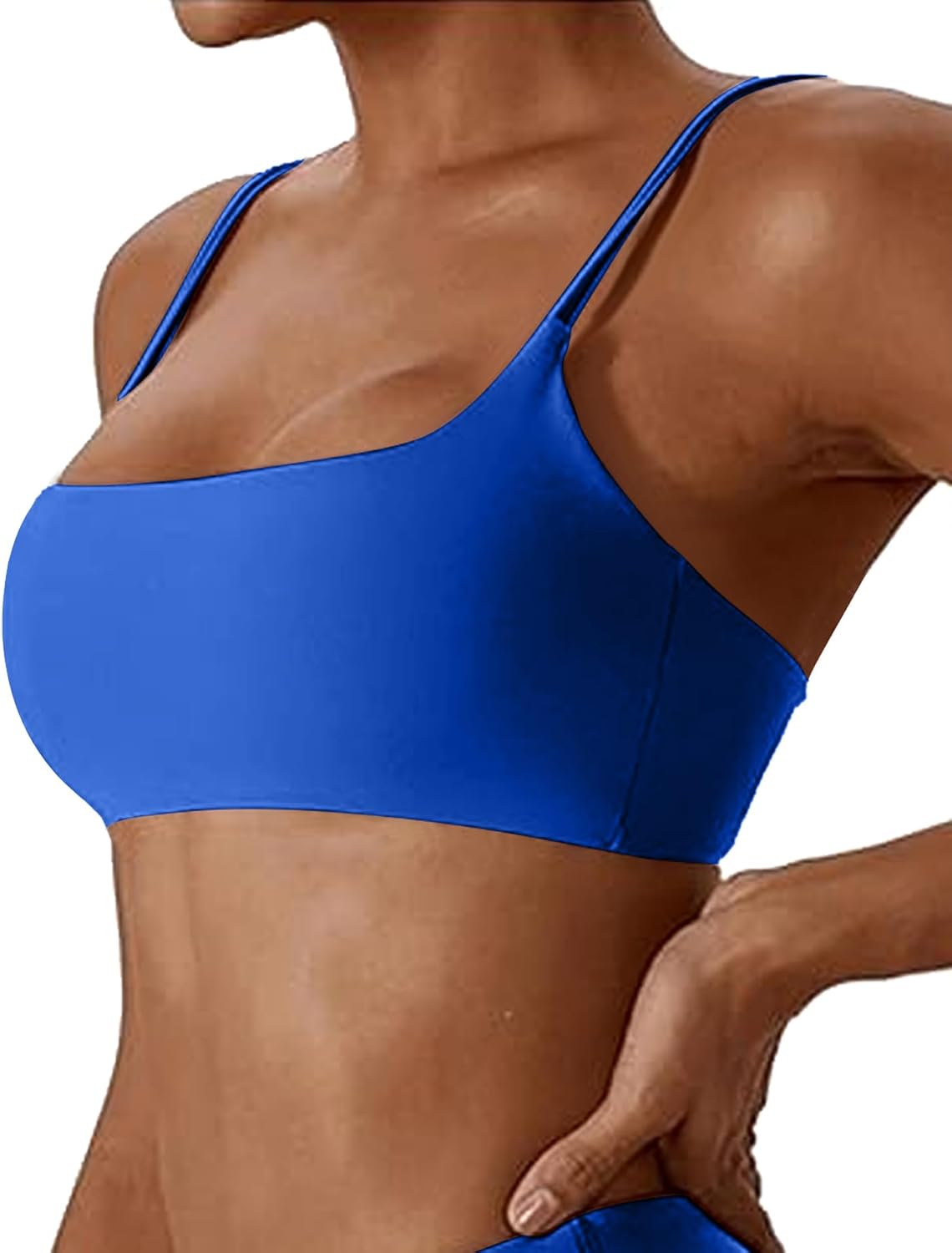 Women's Sports Bras Wirefree Racerback Workout Bras Sexy Thin Straps Yoga Sport Bras with Removable Pads
