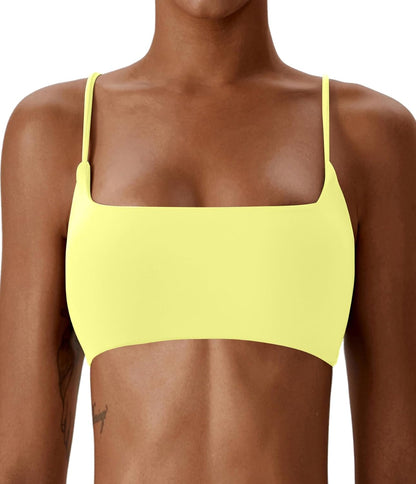 Women's Sports Bras Wirefree Racerback Workout Bras Sexy Thin Straps Yoga Sport Bras with Removable Pads