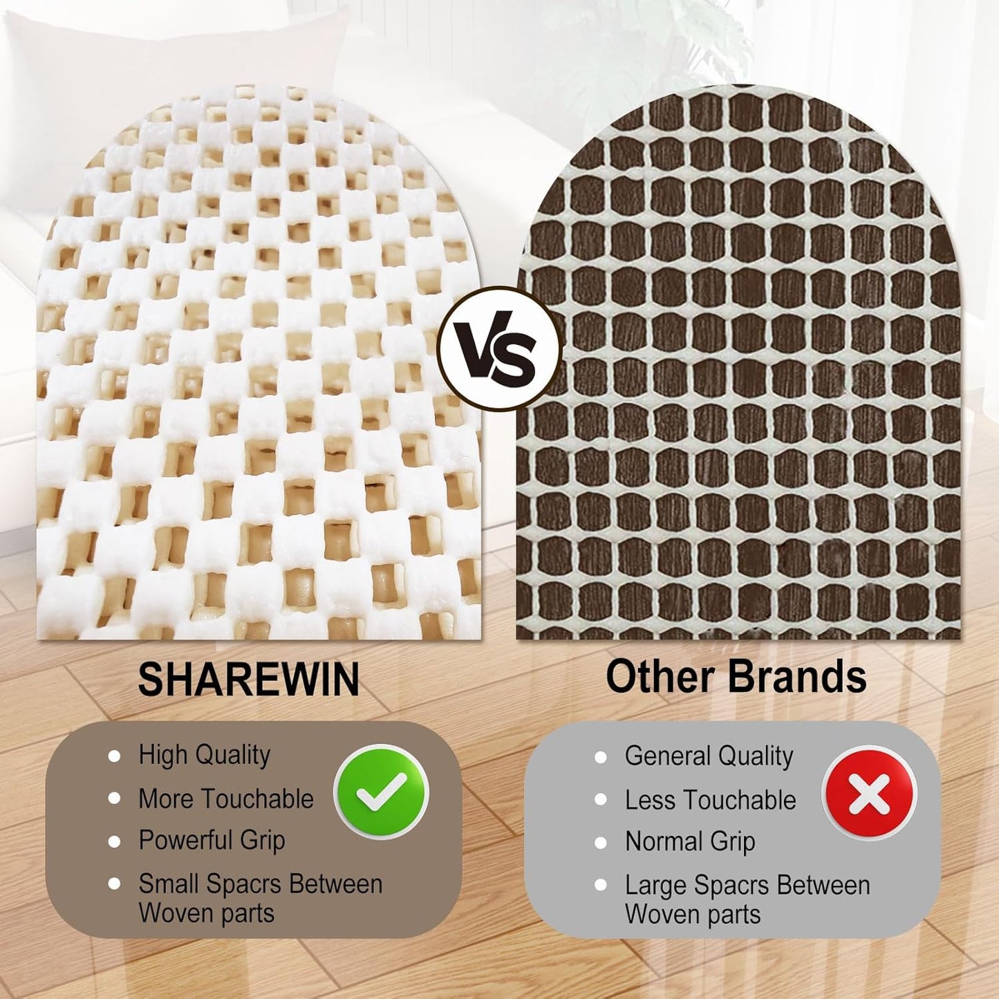 3x5 Non-Slip Area Rug Pad Gripper for Any Hard Surface Floors Keep Your Rugs Safe and in Place