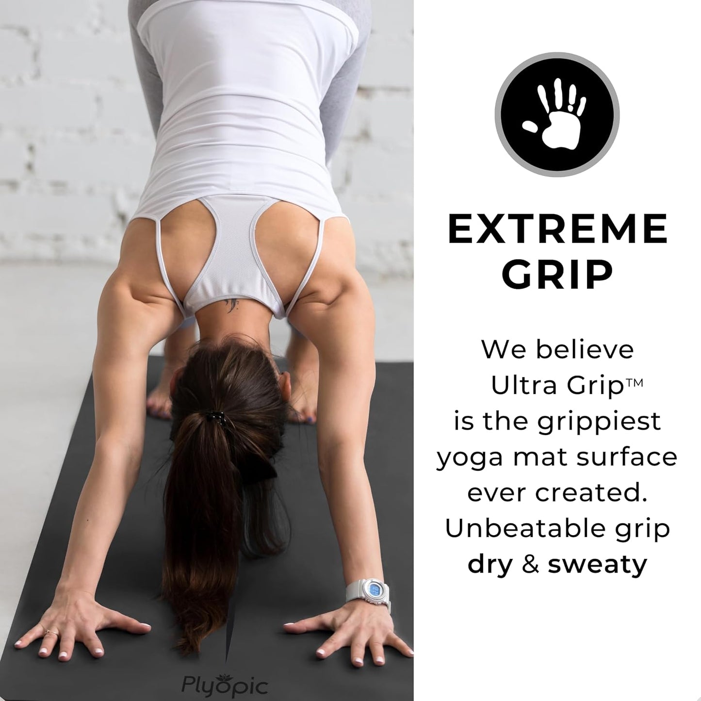 Ultra Grip Pro Yoga Mat – Extreme Non-Slip Grip for Dry & Sweaty Practice, Alignment Lines, Cushioned Support, Extra Wide 72 x 26 in, for Yoga, Pilates & Hot Yoga