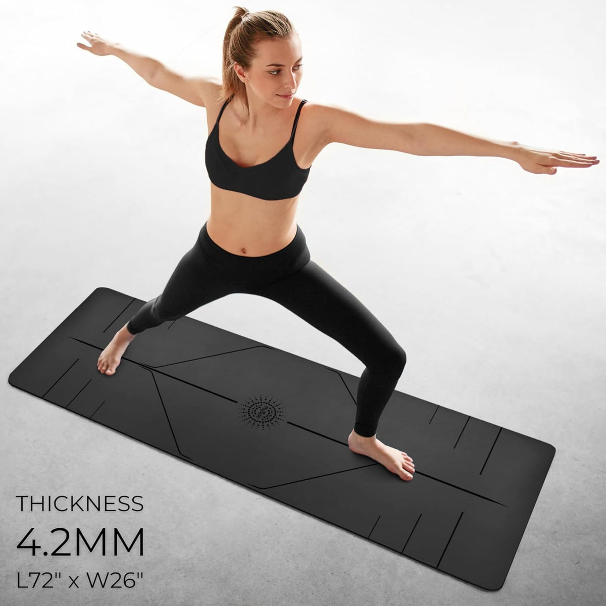 Ultra Grip Pro Yoga Mat – Extreme Non-Slip Grip for Dry & Sweaty Practice, Alignment Lines, Cushioned Support, Extra Wide 72 x 26 in, for Yoga, Pilates & Hot Yoga