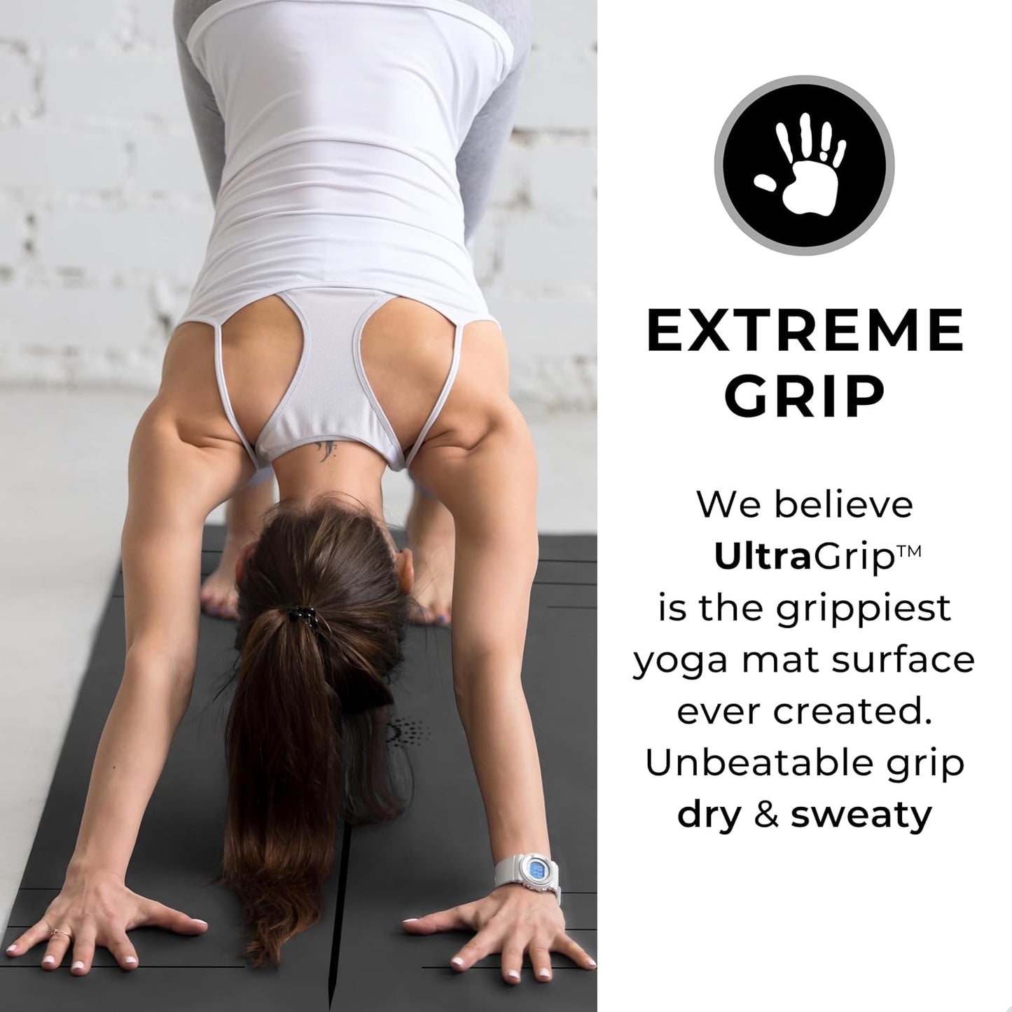 Ultra Grip Pro Yoga Mat – Extreme Non-Slip Grip for Dry & Sweaty Practice, Alignment Lines, Cushioned Support, Extra Wide 72 x 26 in, for Yoga, Pilates & Hot Yoga
