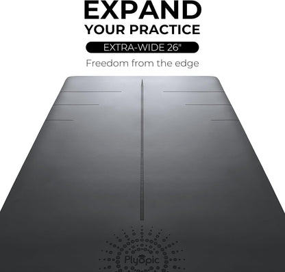 Ultra Grip Pro Yoga Mat – Extreme Non-Slip Grip for Dry & Sweaty Practice, Alignment Lines, Cushioned Support, Extra Wide 72 x 26 in, for Yoga, Pilates & Hot Yoga