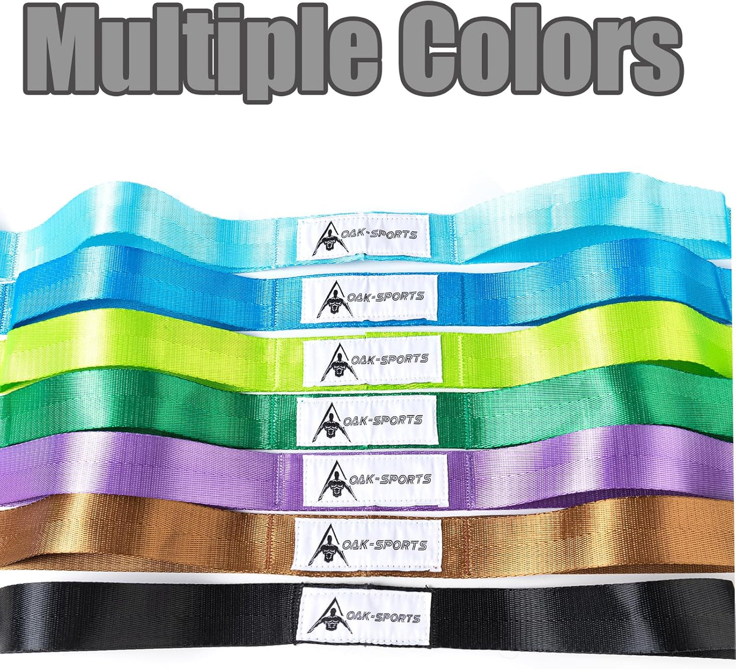 Stretching Strap Yoga Strap for Physical Therapy with 10 Loops, Yoga Straps for Stretching, Upgraded Non-Elastic Stretch Band for Pilates, Dance and Gymnastics with Workout Guide