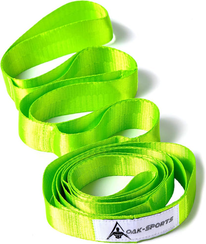 Stretching Strap Yoga Strap for Physical Therapy with 10 Loops, Yoga Straps for Stretching, Upgraded Non-Elastic Stretch Band for Pilates, Dance and Gymnastics with Workout Guide