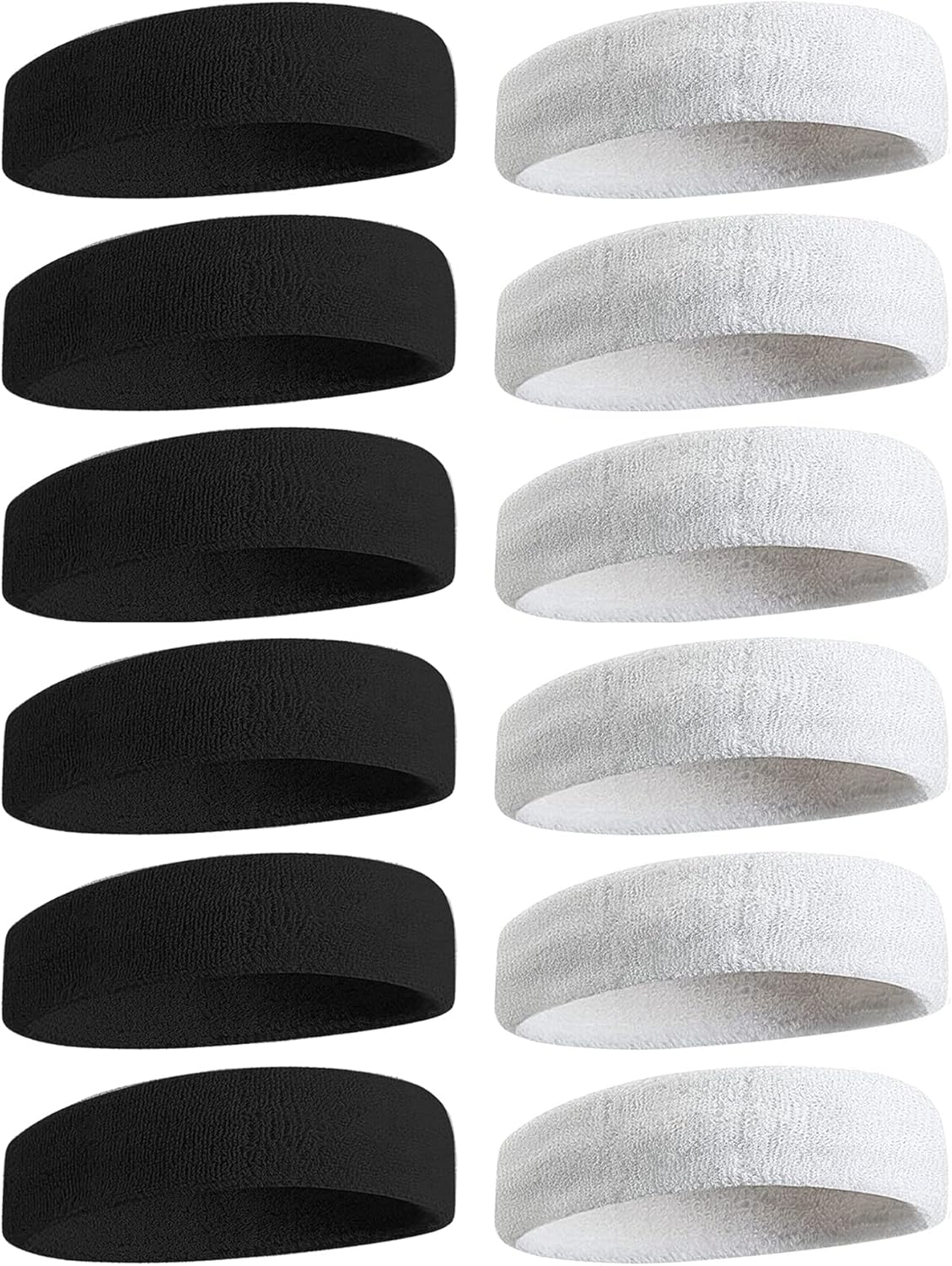 Sweatbands Sports Headband for Men & Women, Moisture Wicking Hairband Athletic Towel Headbands Cotton Head Sweat Bands for Running, Cycling, Yoga, Spa