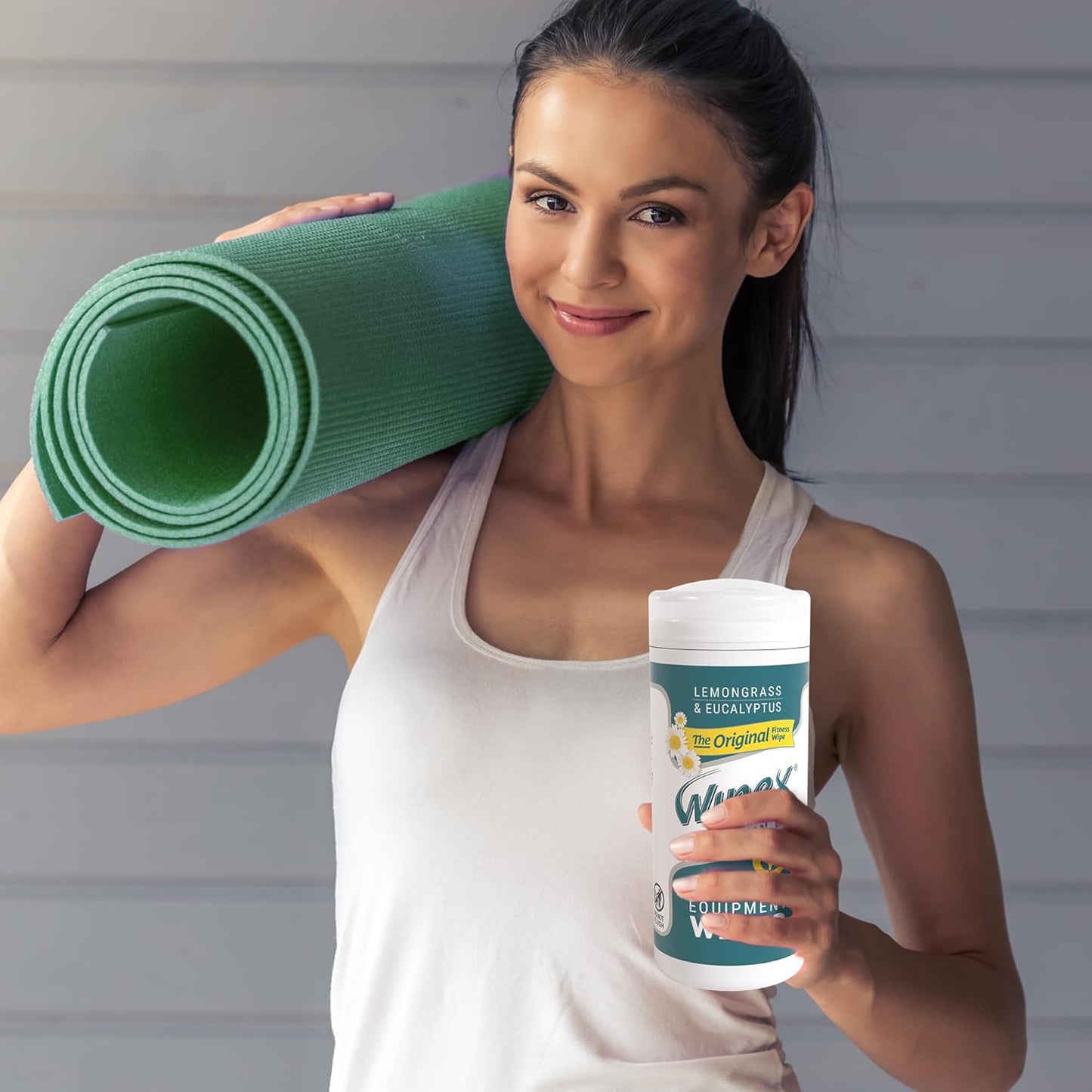 Fitness Equipment Wipes - EWG Verified - 50 Ct Original Natural Plant Based Gym Wipes for Equipment, Clean Surfaces at Home or Gym, Use as a Yoga Mat Cleaner, Lemongrass, Eucalyptus & Vinegar