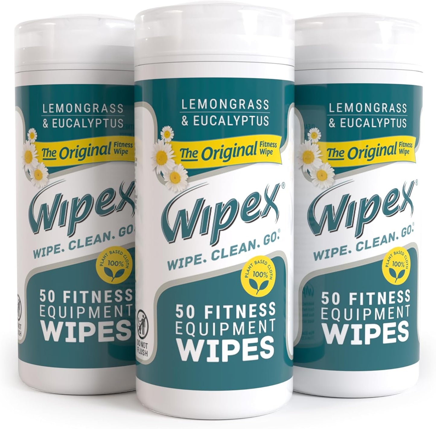 Fitness Equipment Wipes - EWG Verified - 50 Ct Original Natural Plant Based Gym Wipes for Equipment, Clean Surfaces at Home or Gym, Use as a Yoga Mat Cleaner, Lemongrass, Eucalyptus & Vinegar
