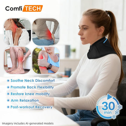 Dual-Gel Neck Ice Pack Wrap, 30-Minute Cooling Cervical Wrap, M