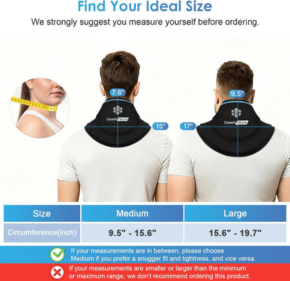Dual-Gel Neck Ice Pack Wrap, 30-Minute Cooling Cervical Wrap, M