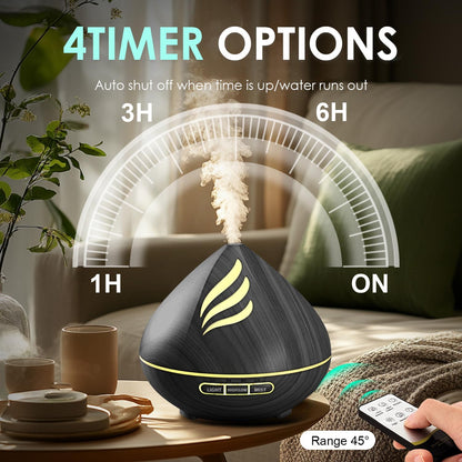 500ML Essential Oil Scent Diffuser: Remote Control &14 Colors LED for Home