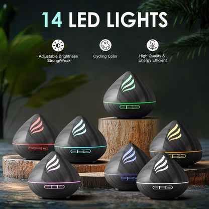 500ML Essential Oil Scent Diffuser: Remote Control &14 Colors LED for Home