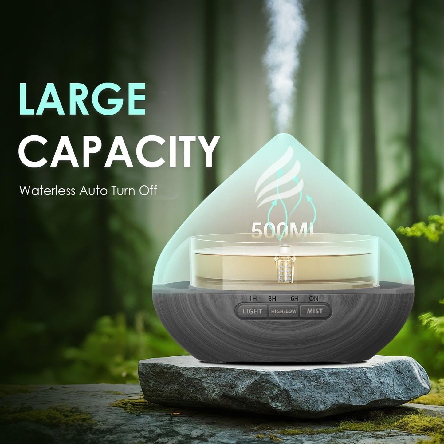 500ML Essential Oil Scent Diffuser: Remote Control &14 Colors LED for Home