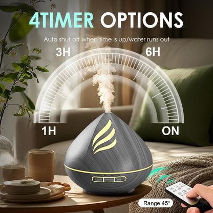 500ML Essential Oil Scent Diffuser: Remote Control &14 Colors LED for Home
