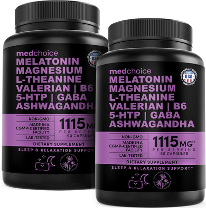 12-in-1 Melatonin 5mg Sleep Capsules with Magnesium, 90ct