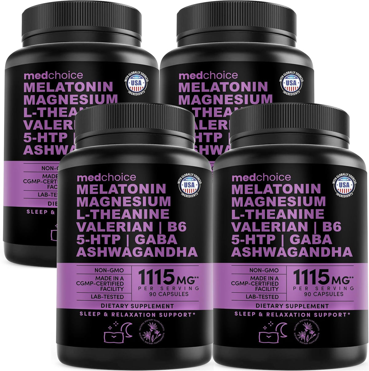 12-in-1 Melatonin 5mg Sleep Capsules with Magnesium, 90ct