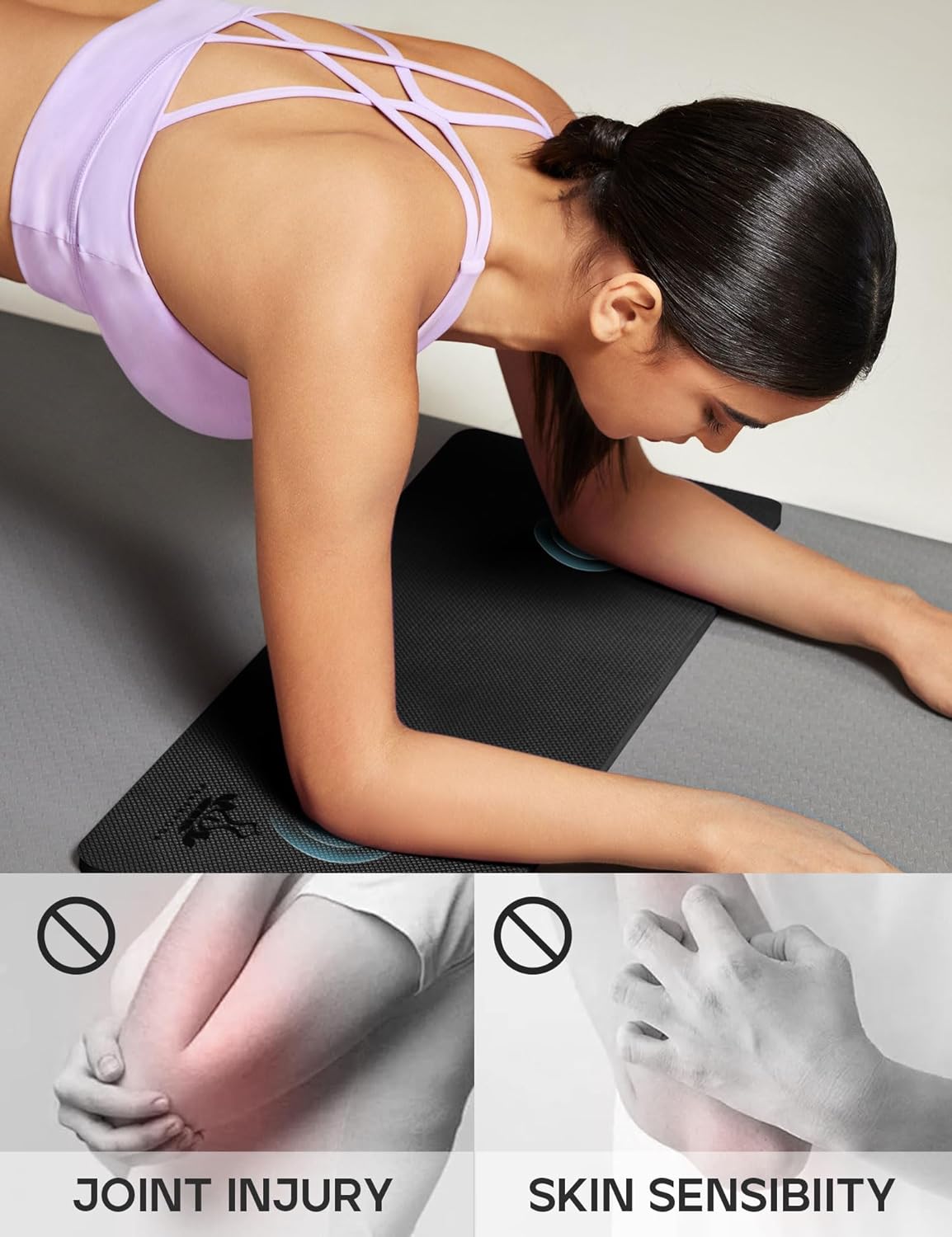 Yoga Knee Pads Cushion Non-Slip Yoga Mat Thick Yoga Accessories for Women Workout Pilates Kneeling Pads for Working out Exercise 26"x10"x0.5"