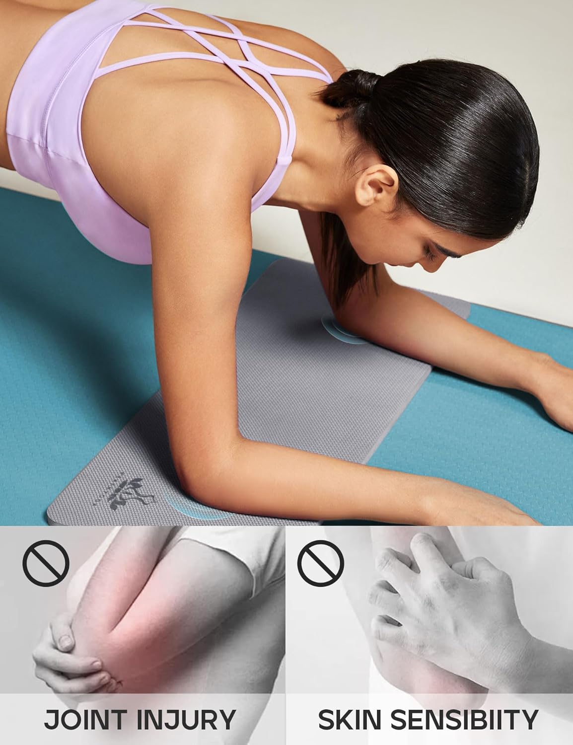 Yoga Knee Pads Cushion Non-Slip Yoga Mat Thick Yoga Accessories for Women Workout Pilates Kneeling Pads for Working out Exercise 26"x10"x0.5"