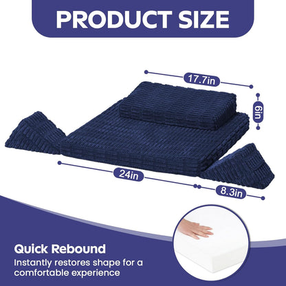 Meditation Cushion, Meditation Mat with Knee Support, Dark Grey | Large Washable Meditation Pillow for Sitting on Floor, Yoga Pillow with 2 Knee Cushions for Comfortable Sitting, 24x24in