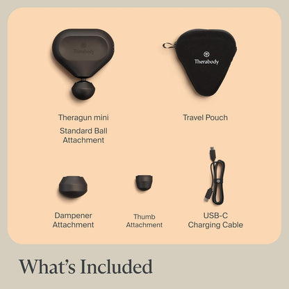 Therabody Mini 3rd Gen Massage Gun | Travel Essential, Black