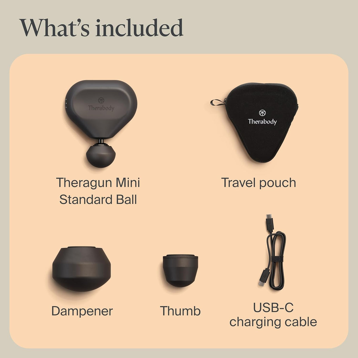 Therabody Mini 3rd Gen Massage Gun | Travel Essential, Black