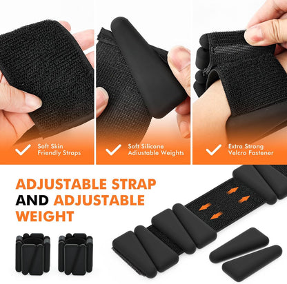 Wrist Weights, Ankle Weights for Women Men, Adjustable Wrist Weighted Bracelet for Home Gym Workout, Running, Yoga, Exercise, Strength Training